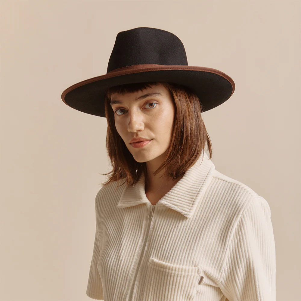 Brixton Reno Fedora Hut aus Wollfilz - Schwarz-Braun - Image 7