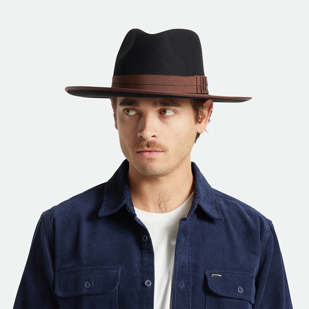 Brixton Reno Fedora Hut aus Wollfilz - Schwarz-Braun - Image 9
