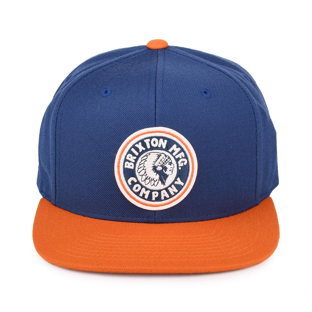 Brixton Rival MP Snapback Cap - Blau-Verbranntes Orange - Image 2