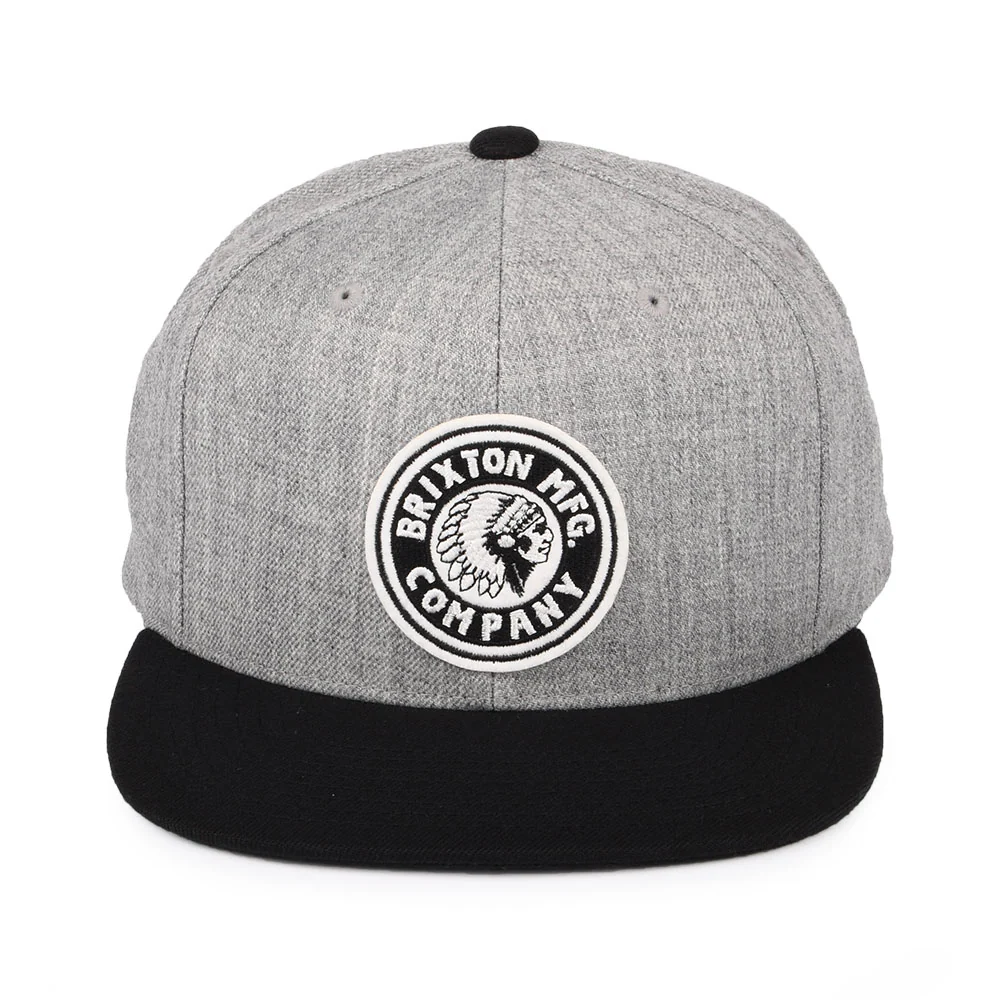 Brixton Rival MP Snapback Cap - Grau Melliert-Schwarz - Image 2