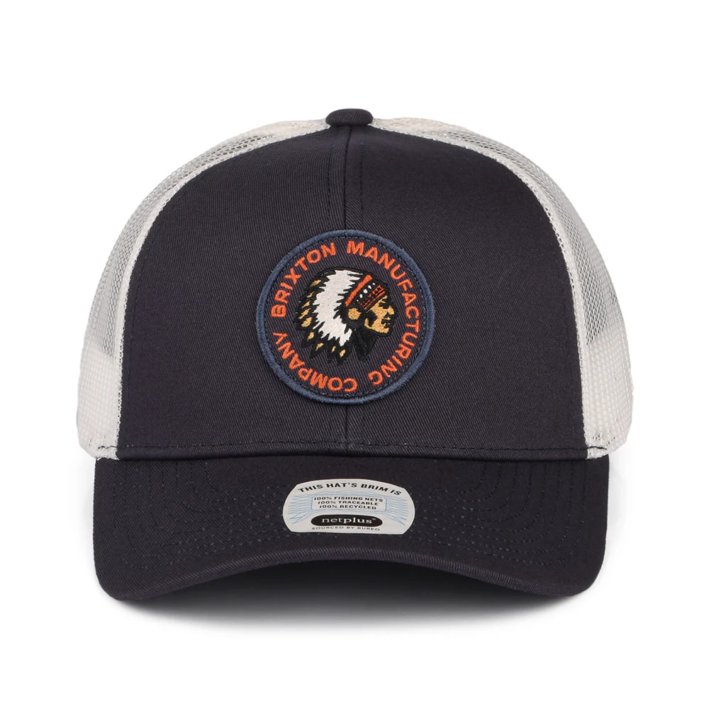 Brixton Rival Stamp NetPlus MP II Trucker Cap - Verwaschenes Marineblau-Cremeweiß - Image 2