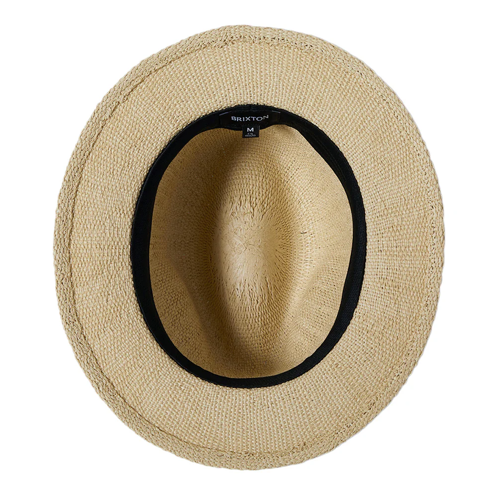 Brixton Roma Fedora Hut aus Toyo Stroh - Natur-Schwarz - Image 3