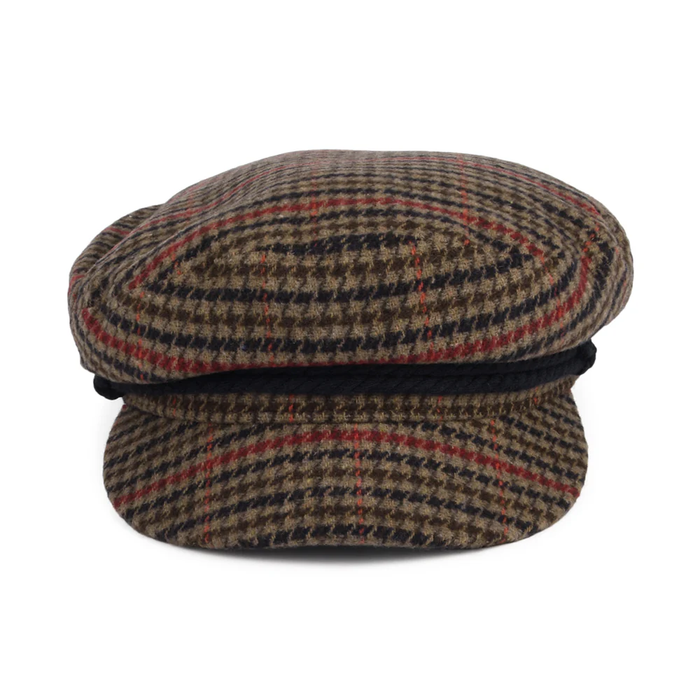 Brixton Schiffermütze Houndstooth - Hellbraun-Marineblau - Image 2