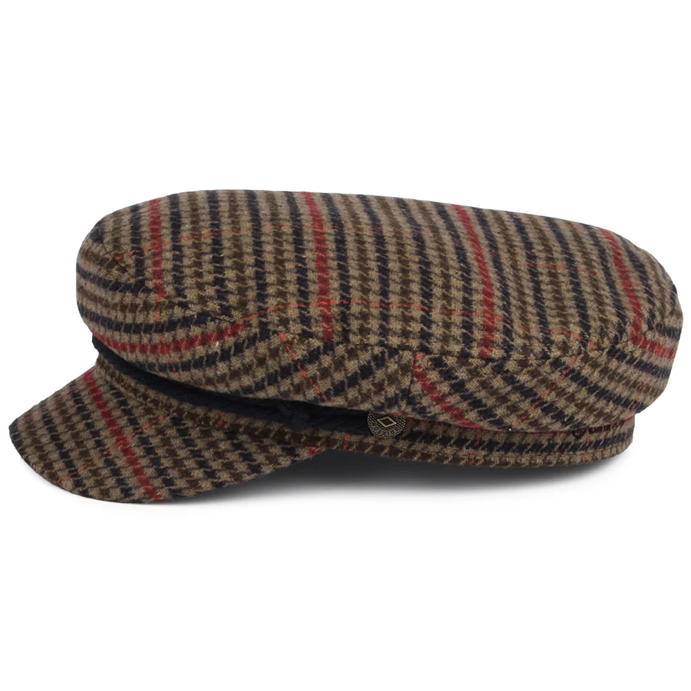 Brixton Schiffermütze Houndstooth - Hellbraun-Marineblau - Image 3