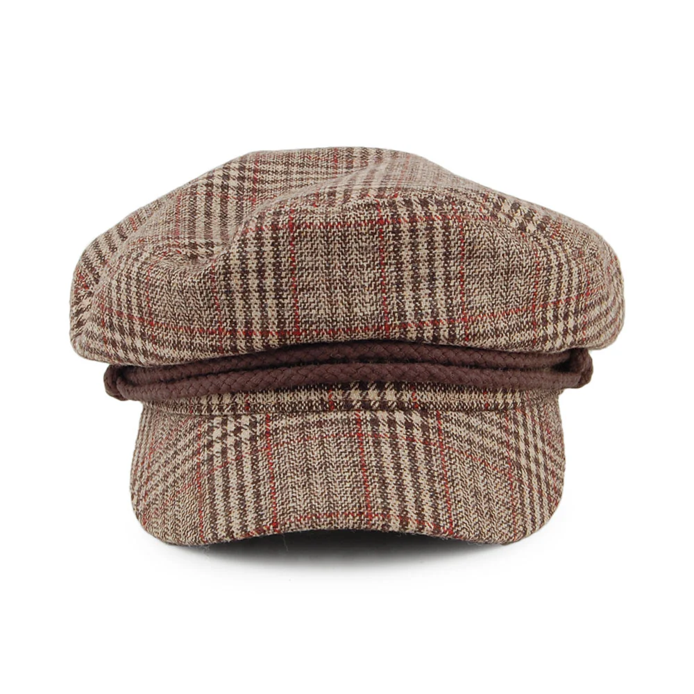 Brixton Schiffermütze mit Schottenkaro - Khaki-Braun - Image 2