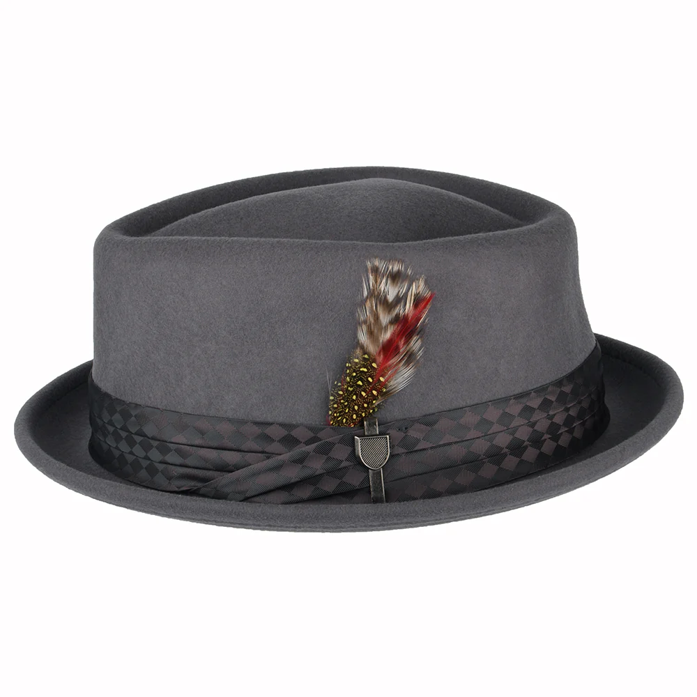 Brixton Stout Pork Pie Hut aus Wollfilz - Mittelgrau - Image 2