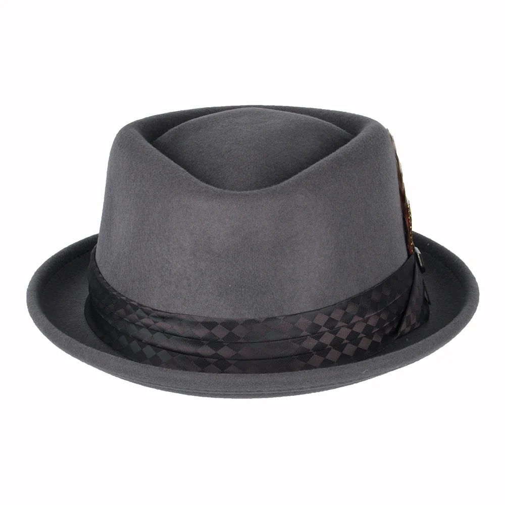 Brixton Stout Pork Pie Hut aus Wollfilz - Mittelgrau - Image 3