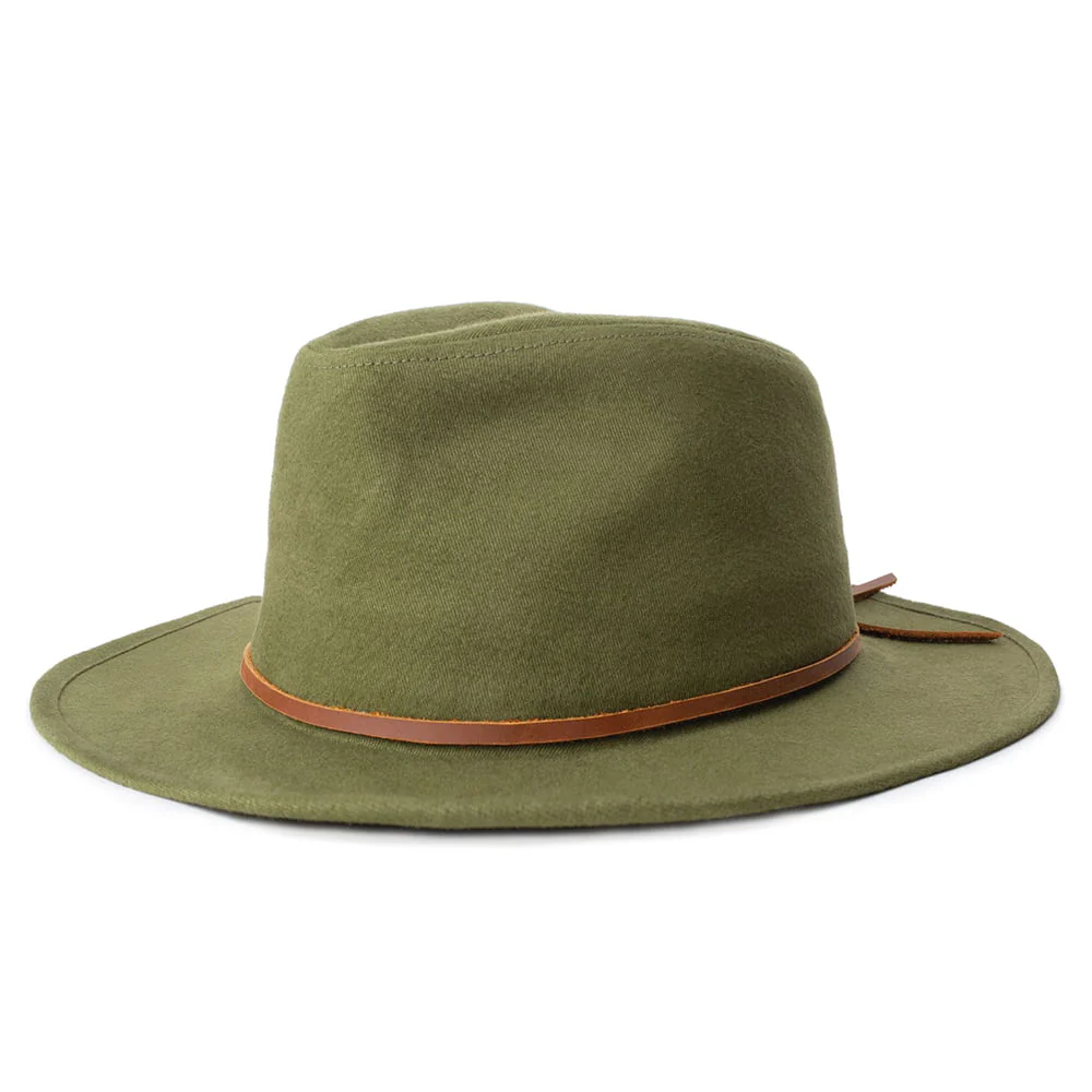 Brixton Wesley Fedora Hut aus Baumwolle - Olivgrün