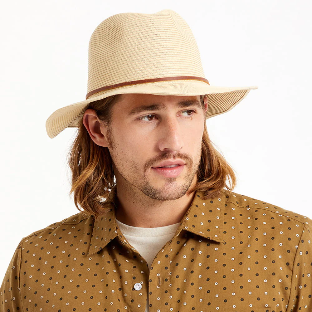Brixton Wesley Packbarer Fedora Hut aus Stroh - Hellbraun - Image 3