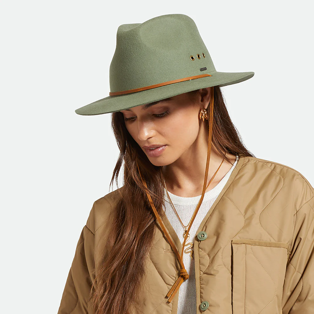 Brixton Wesley Weather Guard Fedora Hut - Helles Moosgrün - Image 6