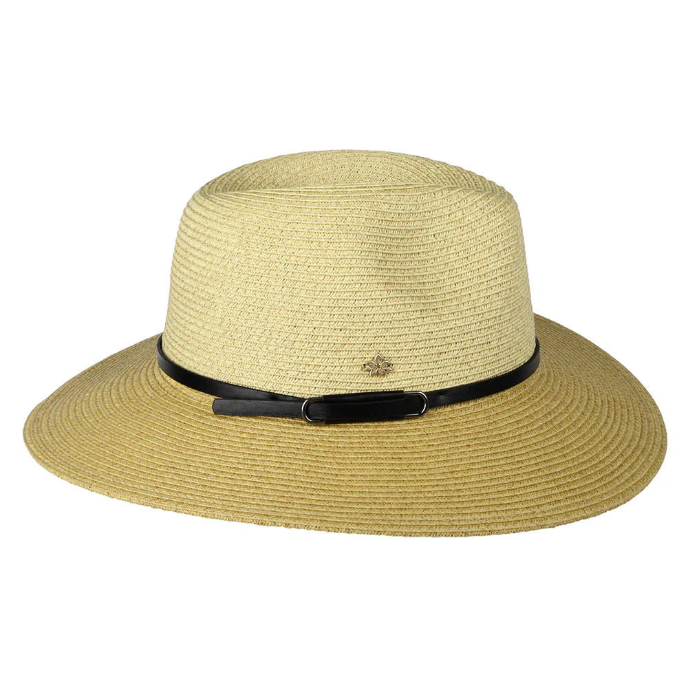 Cappelli Sapo Safari Fedora Hut aus geflochtenem Papier - Natur-Schwarz - Image 2