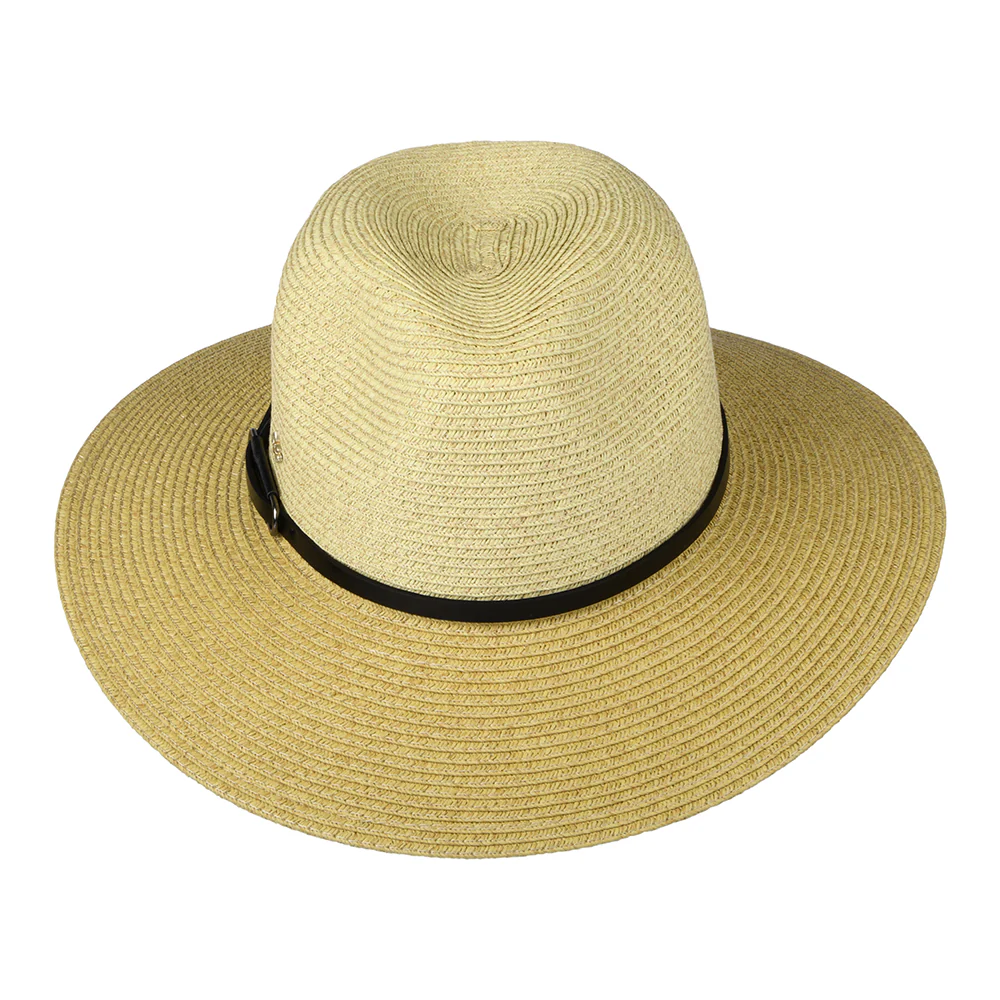 Cappelli Sapo Safari Fedora Hut aus geflochtenem Papier - Natur-Schwarz - Image 3