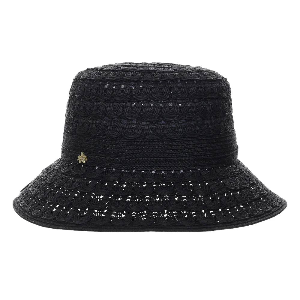 Cappelli Sorina Fischerhut aus geflochtenem Papier - Schwarz