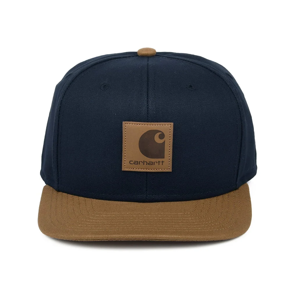Carhartt WIP Bi-Colored Logo Snapback Cap - Marineblau-Braun - Image 2
