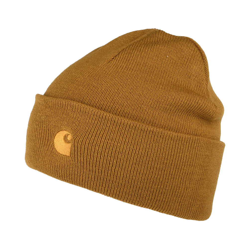 Carhartt WIP Chase Beanie Mütze mit Umschlag - Senfgelb