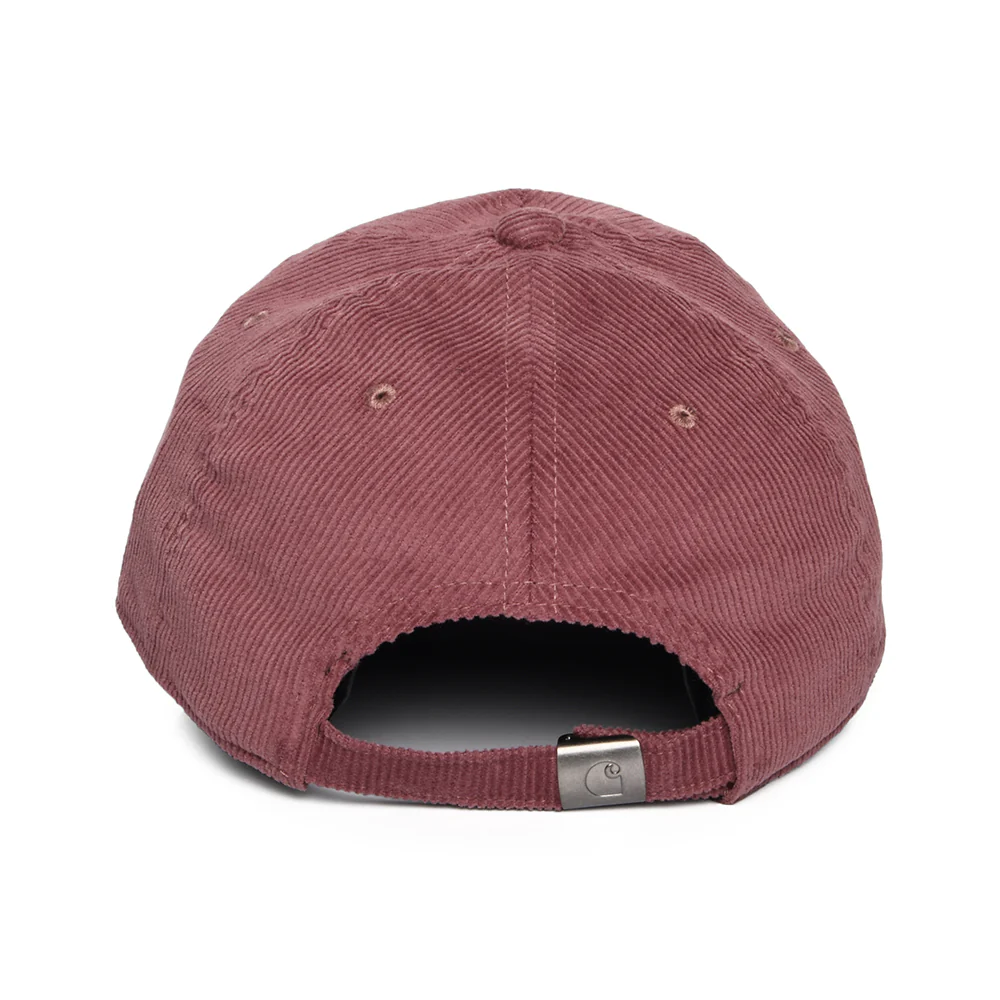 Carhartt WIP Harlem Kord Baseball Cap - Altrosa-Weiß - Image 3