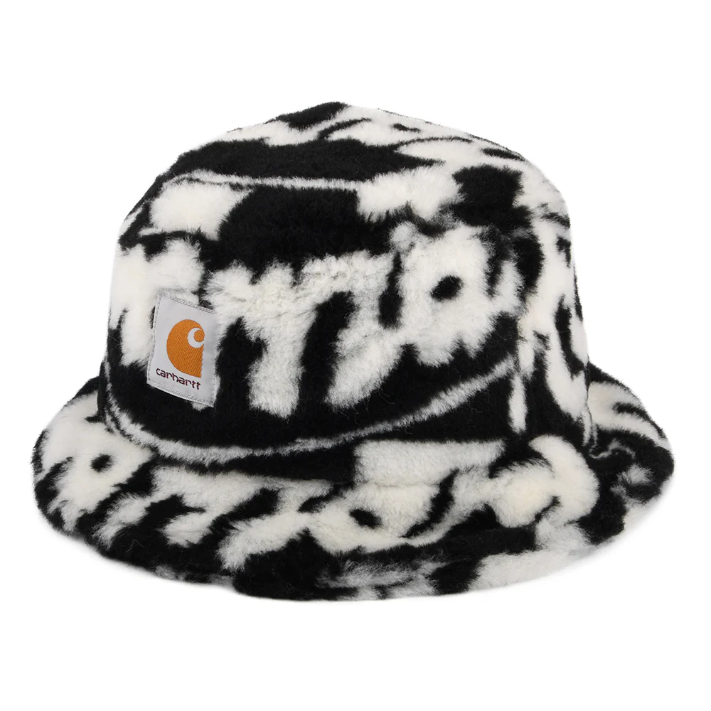Carhartt WIP Joyride Jacquard Kunstfell Fischerhut - Schwarz-Weiß