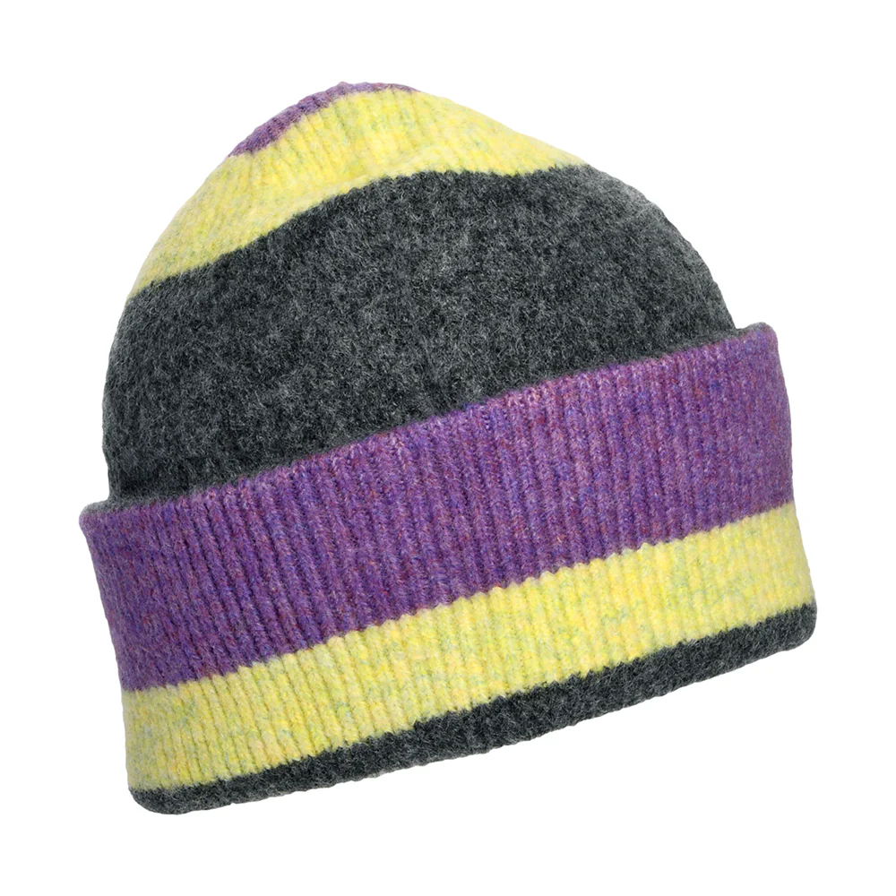 Carhartt WIP Sundling Beanie Mütze gestreift - Lila-Gelb-Anthrazit - Image 2