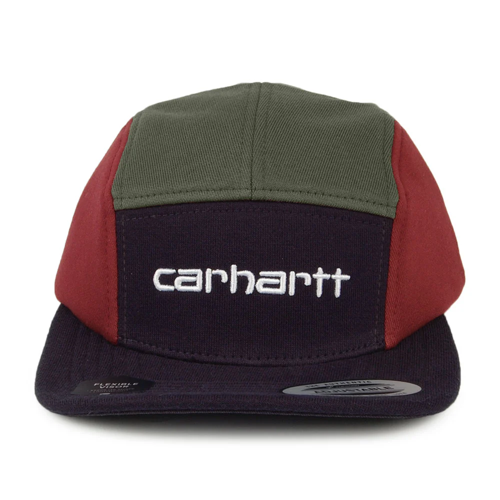 Carhartt WIP Tricol 5 Paneelen Cap - Marineblau-Olivgrün-Burgunderrot - Image 2