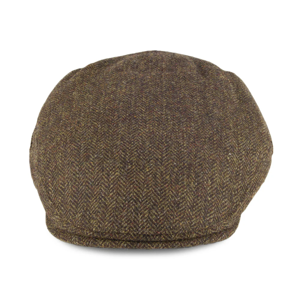 Christys Balmoral Country Tweed Schiebermütze mit Fischgrätmuster - Olivgrün - Image 2