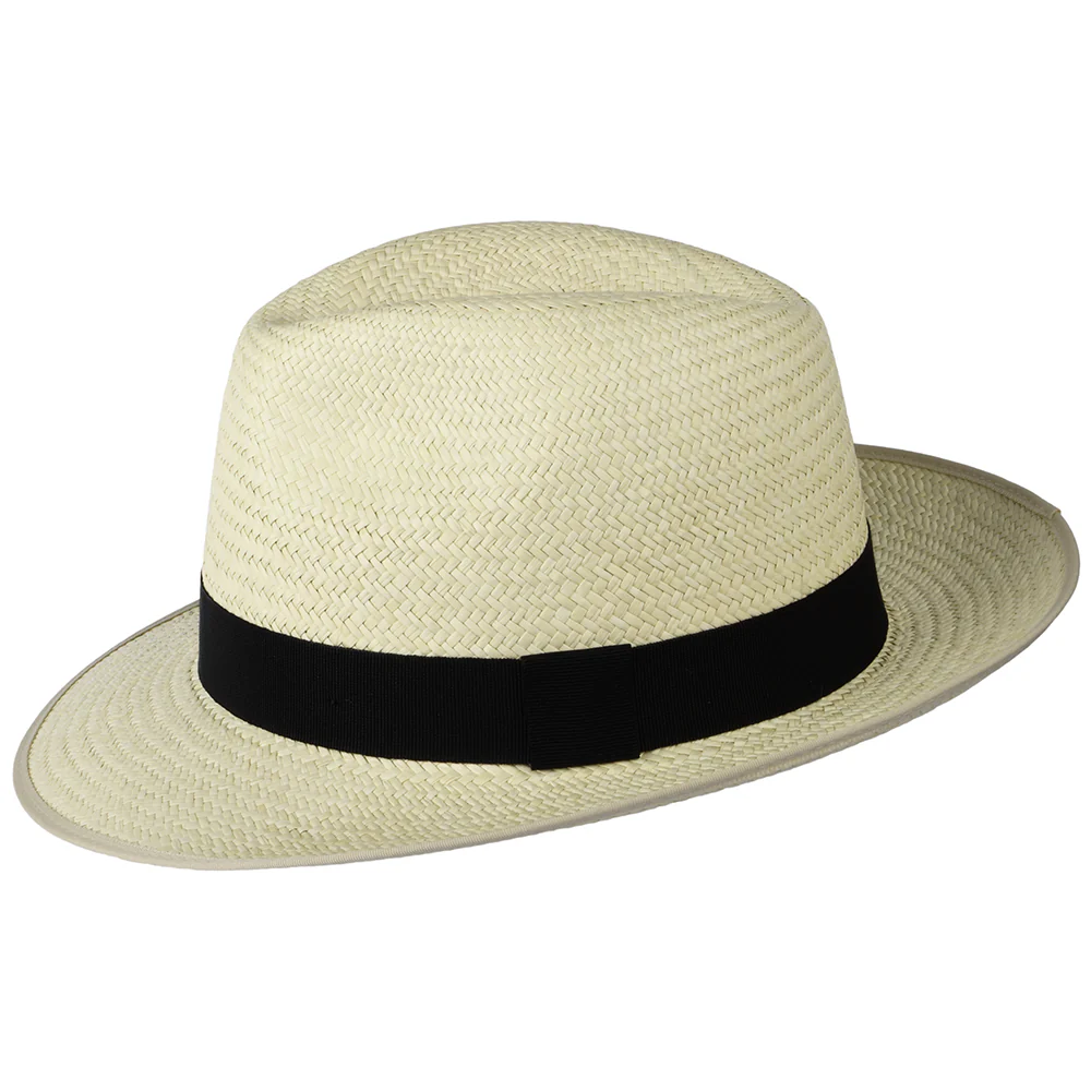 Christys Bexley Panama Fedora Hut mit schwarzem Hutband - Semi-Gebleicht - Image 2