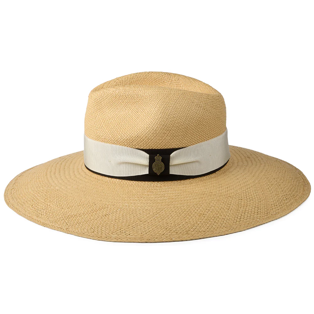 Christys Classic Jessica mit erweiterter Krempe Panama Hut mit creme-braunem Hutband - Natur - Image 2