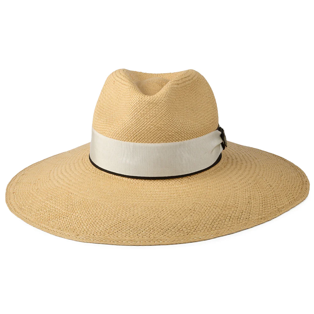 Christys Classic Jessica mit erweiterter Krempe Panama Hut mit creme-braunem Hutband - Natur - Image 3