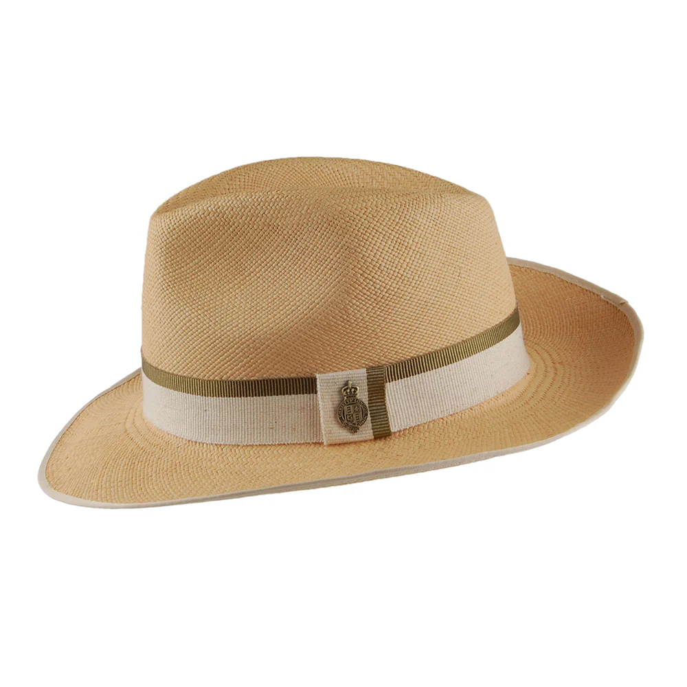 Christys Classic Preset Panama Fedora Hut mit Khaki Hutband - Natur - Image 2
