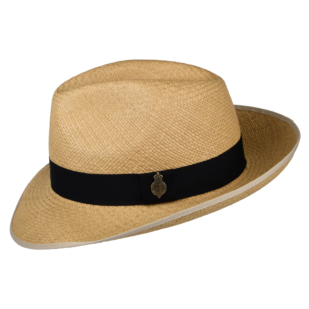 Christys Classic Preset Panama Fedora Hut mit schwarzem Hutband - Natur - Image 2
