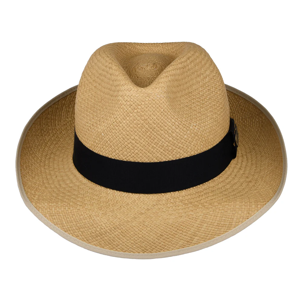 Christys Classic Preset Panama Fedora Hut mit schwarzem Hutband - Natur - Image 3
