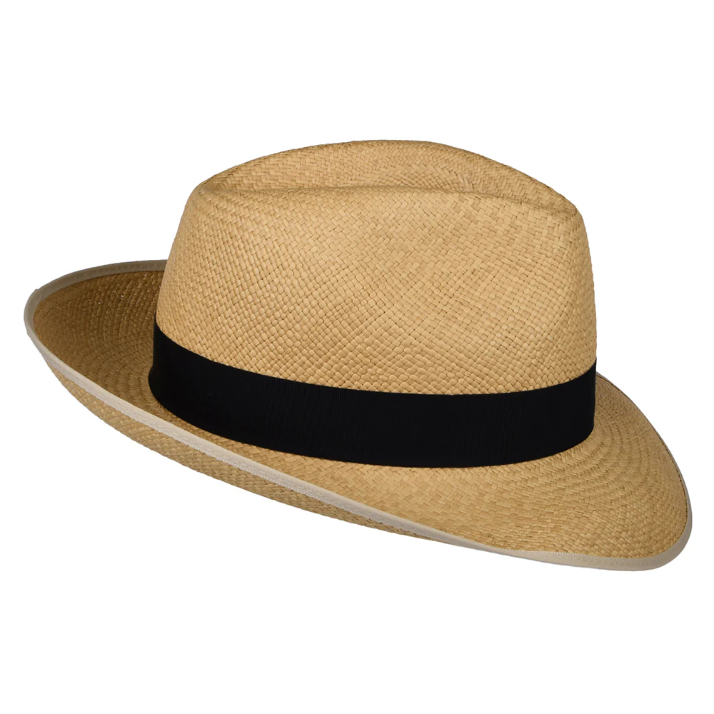 Christys Classic Preset Panama Fedora Hut mit schwarzem Hutband - Natur - Image 4