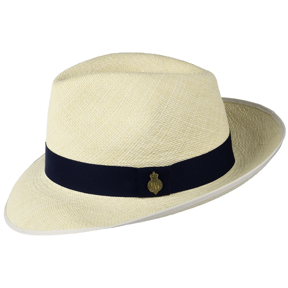 Christys Classic Preset Panama Fedora Hut mit schwarzem Hutband - Semi-Gebleicht - Image 2