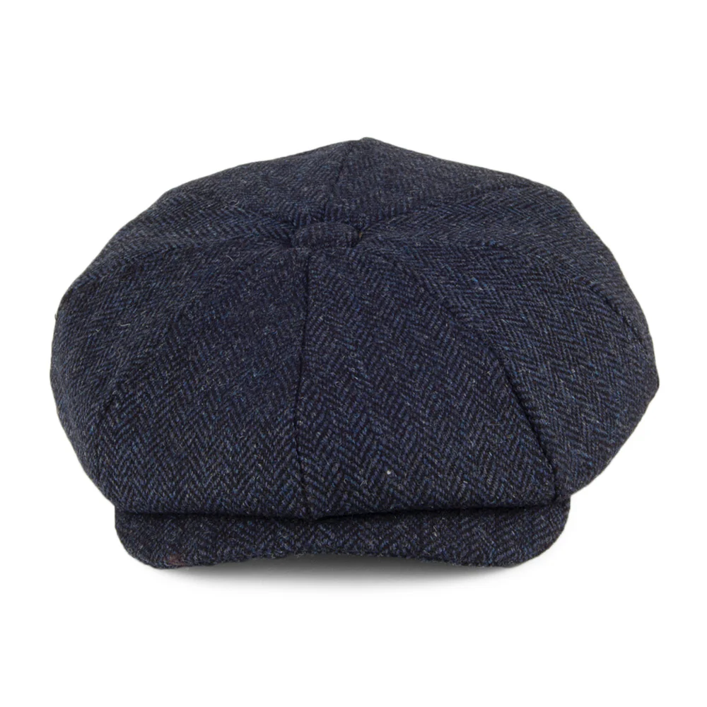 Christys Country Tweed Tweed Ballonmütze mit Fischgrätmuster - Marineblau - Image 2