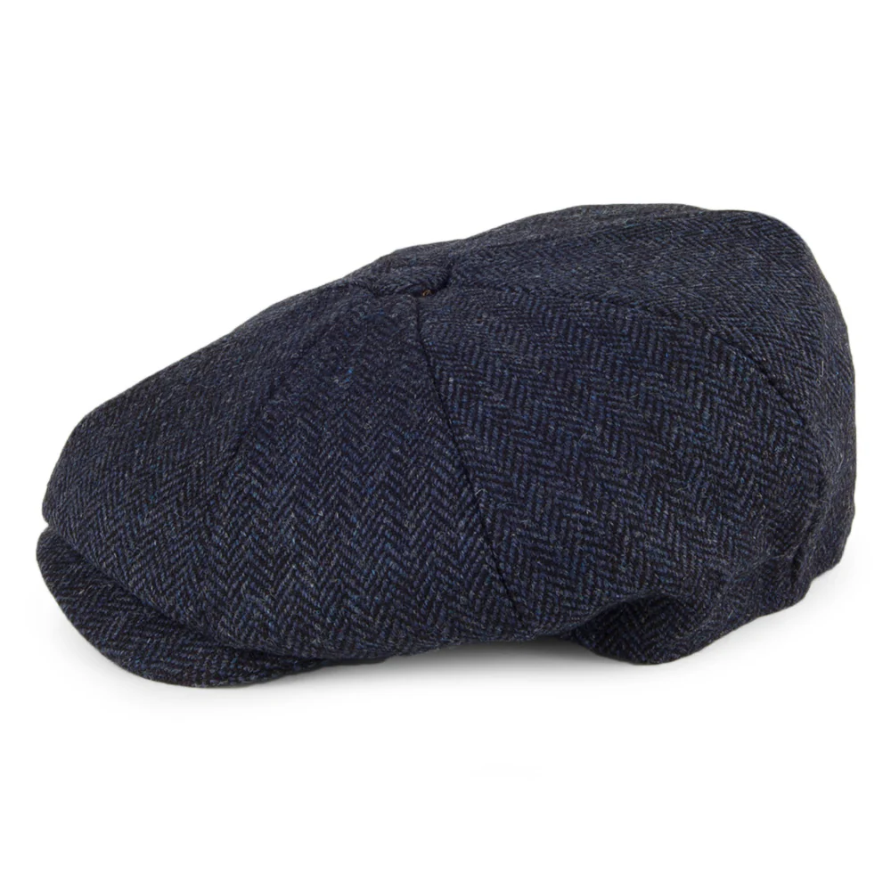 Christys Country Tweed Tweed Ballonmütze mit Fischgrätmuster - Marineblau - Image 3