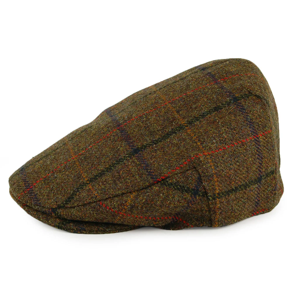 Christys Country Tweed Balmoral Schiebermütze - Olivgrün-Braun - Image 3