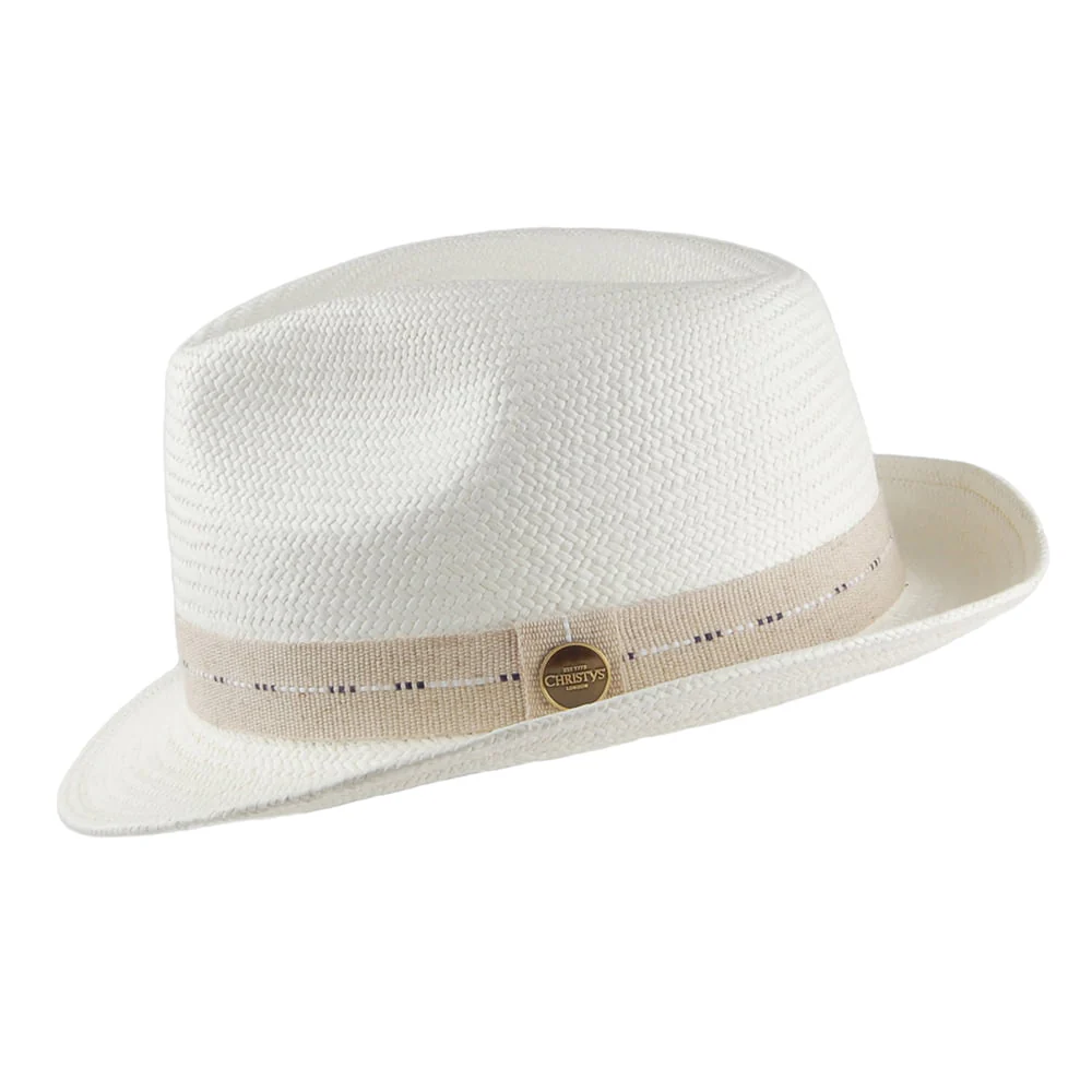 Christys Cuenca Cameron Panama Trilby Hut aus Stroh - Perlweiß - Image 2