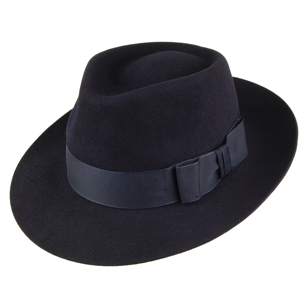 Christys Fedora Hut aus Haarfilz - Marineblau