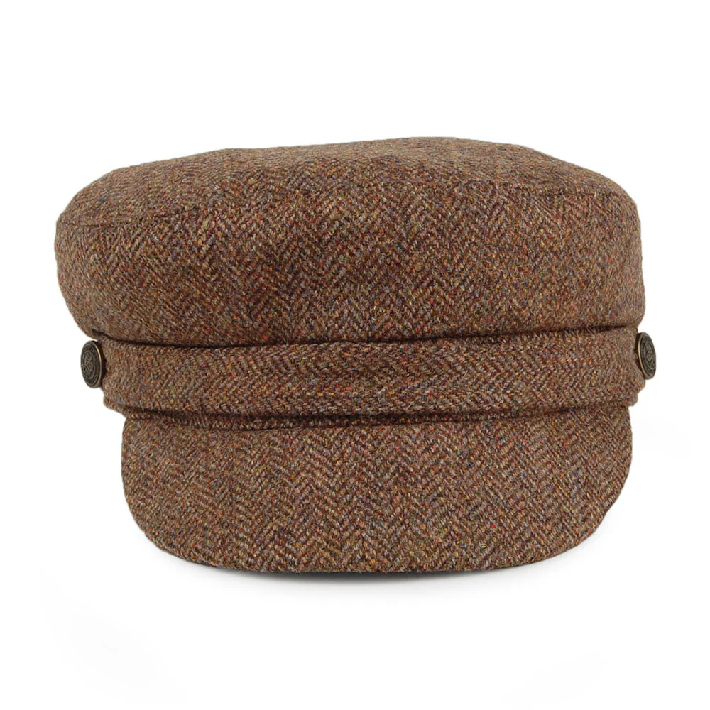 Christys Fischgrätenmuster Tweed Schiffermütze - Kamel - Image 2