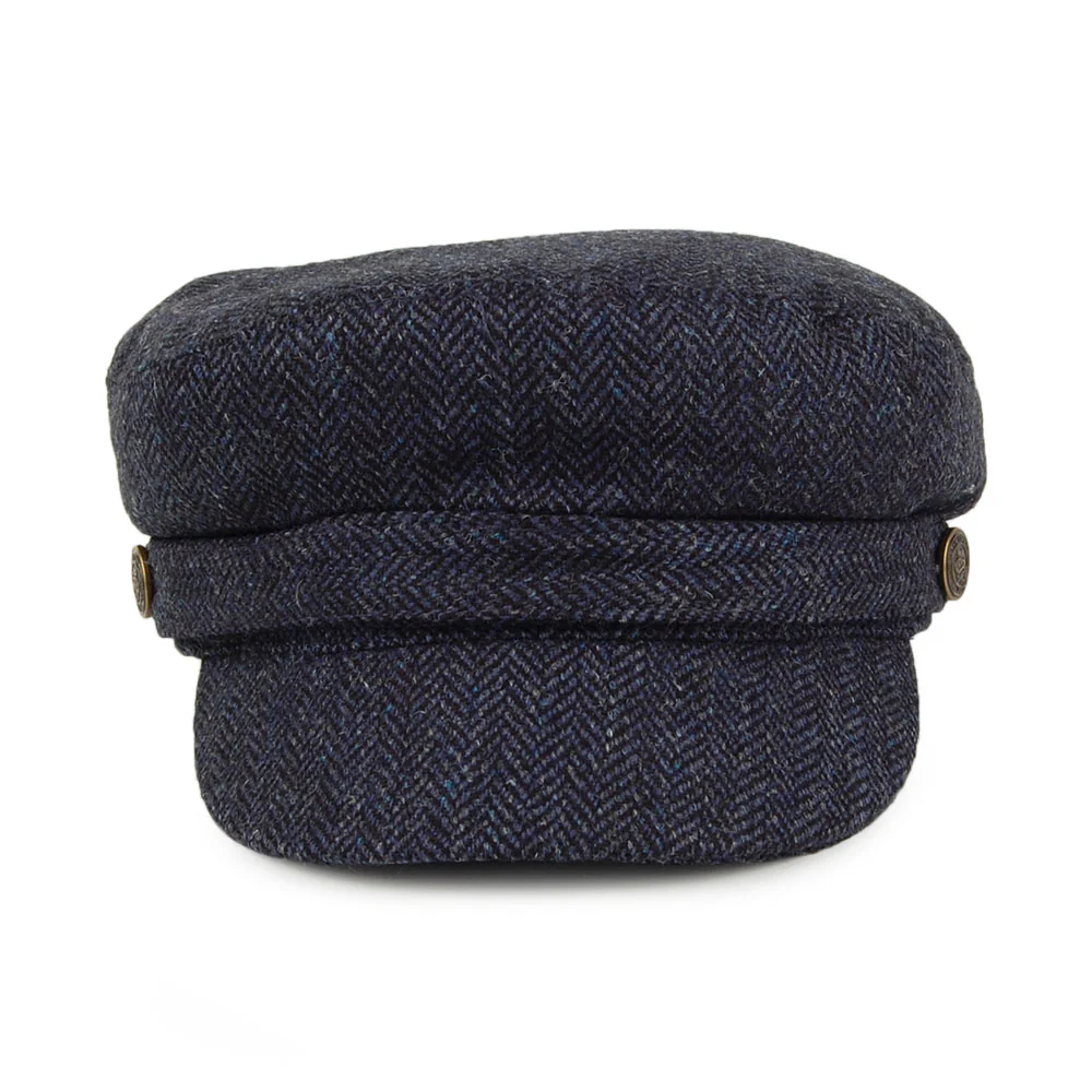 Christys Fischgrätenmuster Tweed Schiffermütze - Marineblau - Image 2