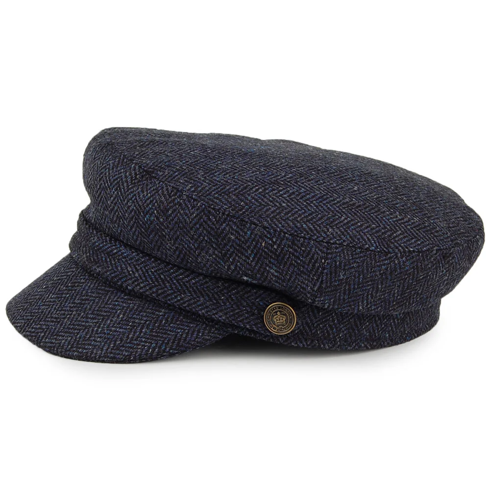 Christys Fischgrätenmuster Tweed Schiffermütze - Marineblau - Image 3