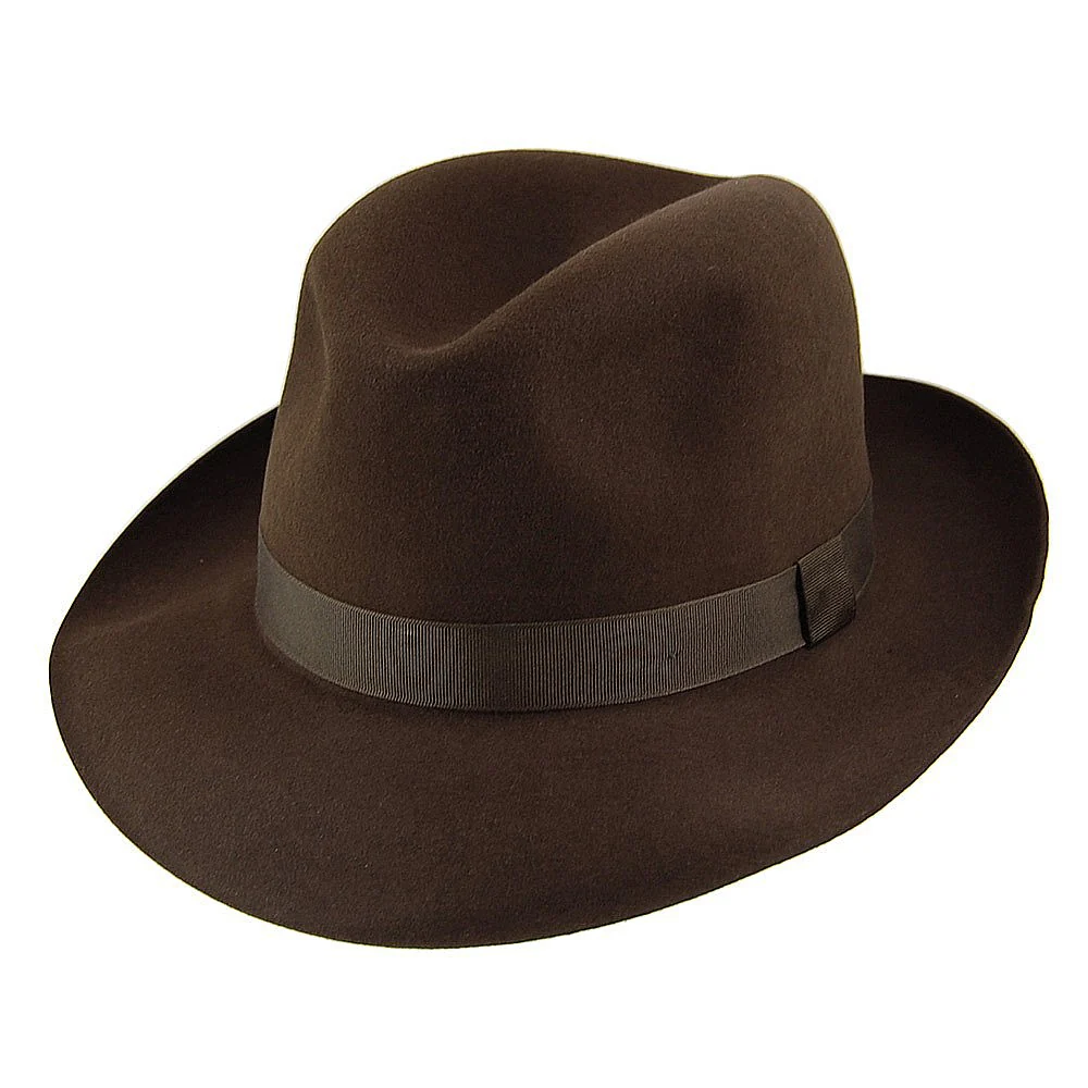 Christys Foldaway Fedora Hut aus Haarfilz - Braun