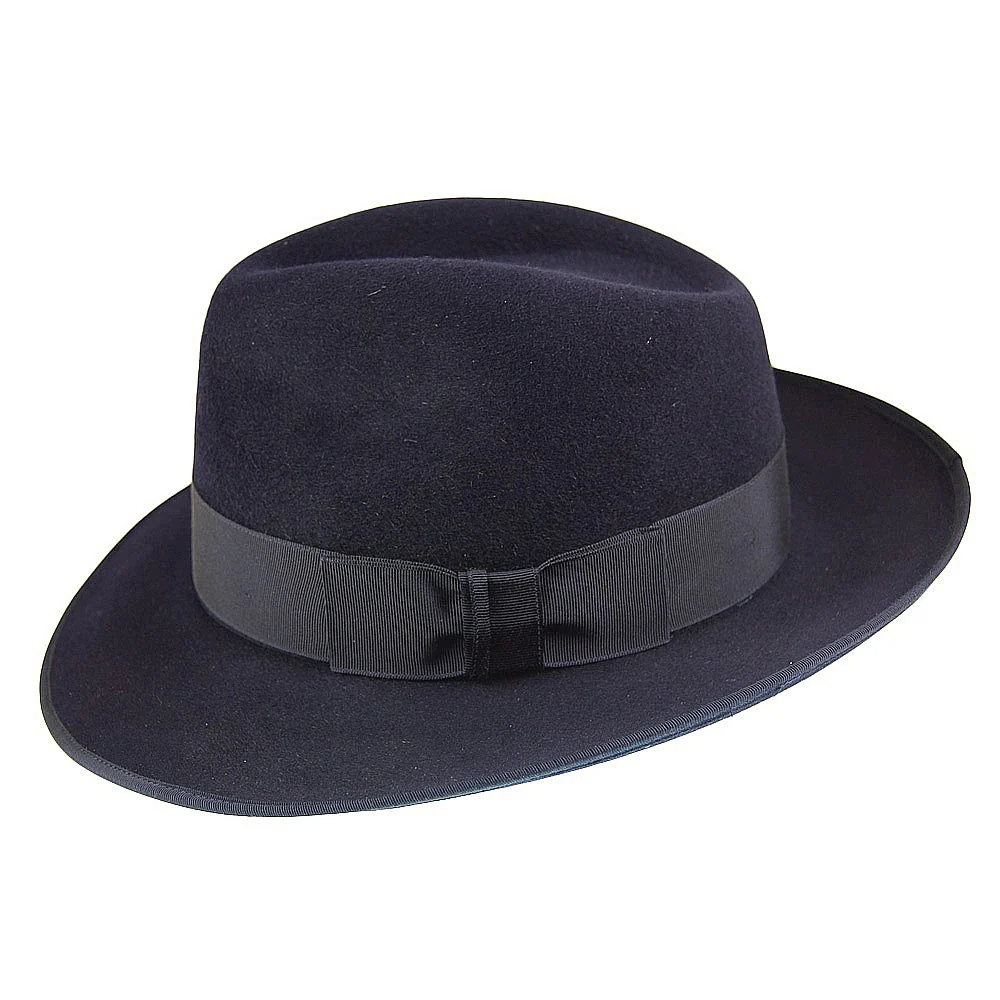 Christys Unisex Gangster Fedora Hut aus Haarfilz - Marineblau - Image 2