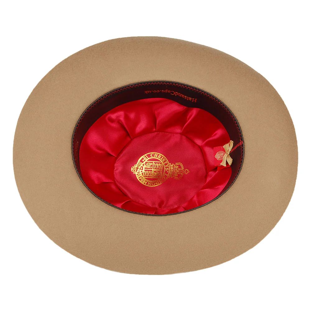 Christys Grosvenor Fedora Hut aus Wollfilz Mit Federn - Kamel - Image 4