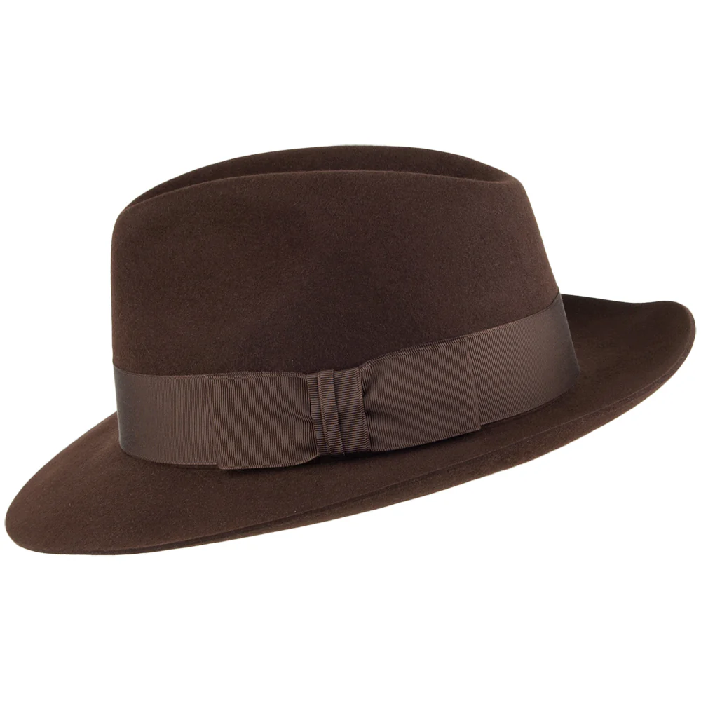 Christys Knightsbridge Fedora Hut aus Haarfilz - Braun - Image 2