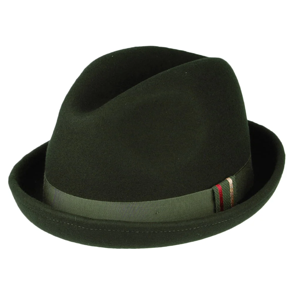 Christys New Orleans Trilby Hut aus Wollfilz - Moosgrün