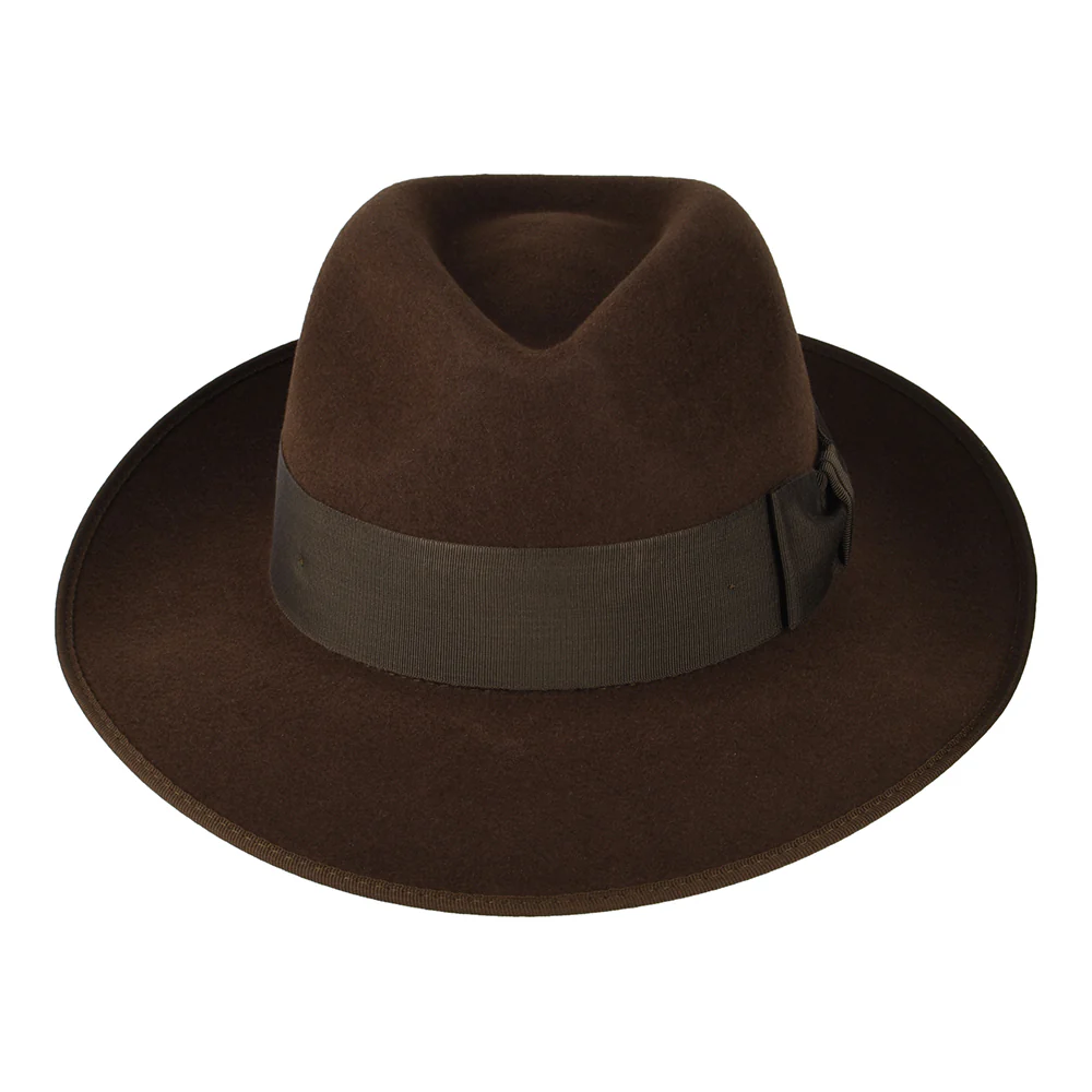 Christys Unisex Gangster Fedora Hut aus Haarfilz - Braun - Image 3
