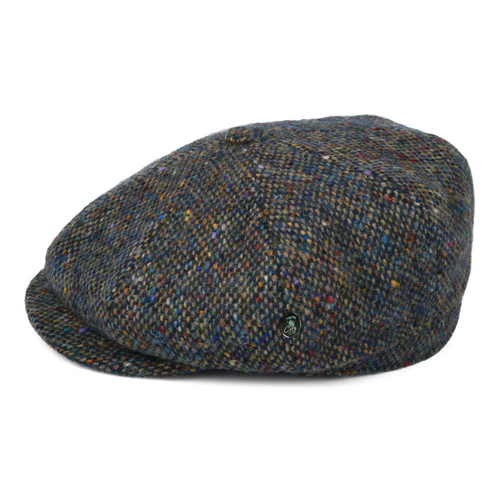 City Sport Deep Fit Donegal Tweed Ballonmütze aus Marl Tweed - Blau-Multi - Image 3