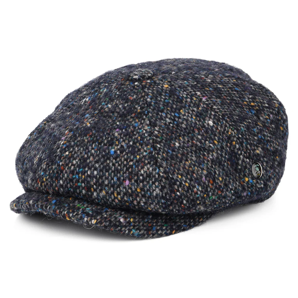 City Sport Deep Fit Donegal Tweed Ballonmütze Marl - Marineblau-Multi