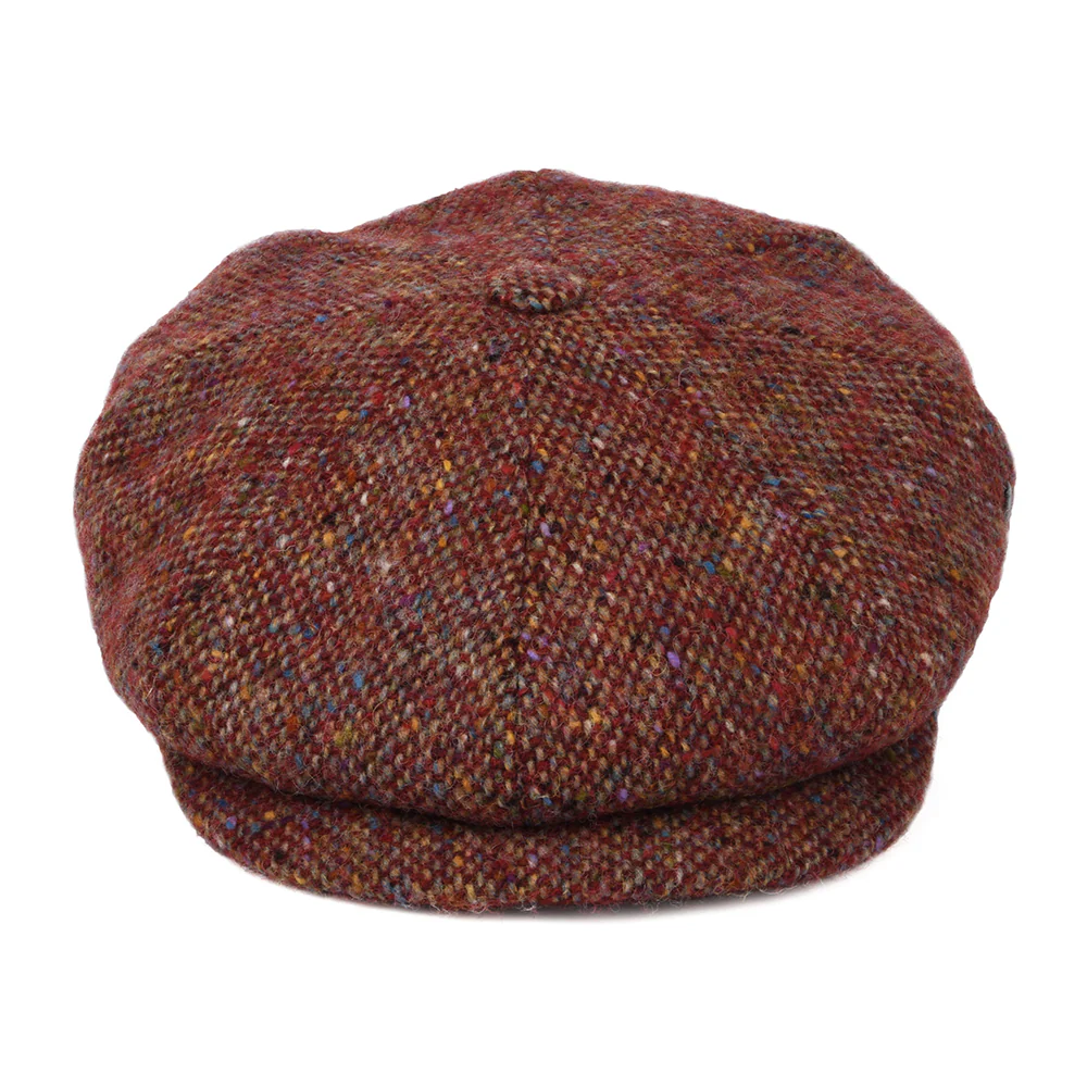 City Sport Deep Fit Donegal Tweed Ballonmütze aus Marl Tweed - Weinrot-Multi - Image 2