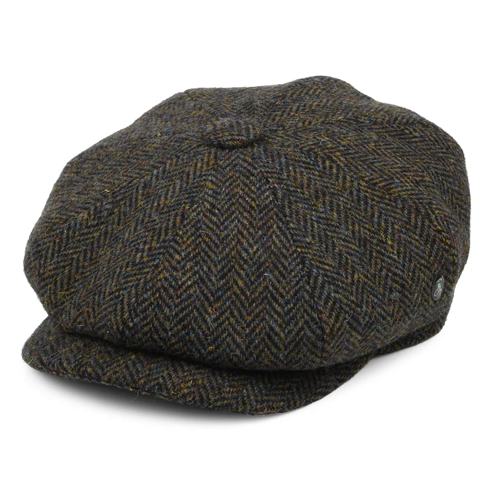 City Sport Deep Fit HARRIS TWEED Ballonmütze Marl - Waldgrün-Marineblau